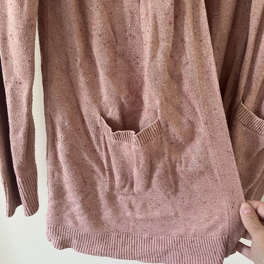 Stitches And Stripes Revolve Long Line Pink Mauve Speckled Cardigan Pockets- XXL - Picture 5 of 6